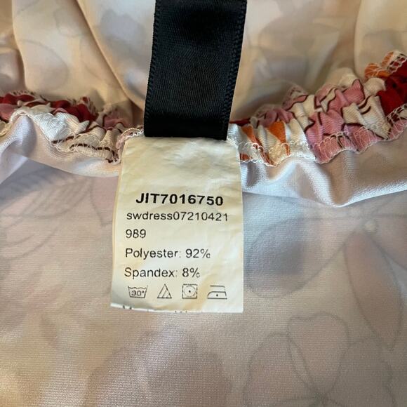 SHEIN Midi Tropical Print Scrunch Sundress in Red and Pink Size 12 - Picture 9 of 9